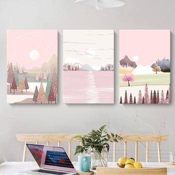 Καμβάς πίνακας τοίχου από το Painting Fort; Τοπία και κινούμενα σχέδια εικονογράφηση; Στήριξη: χωρίς πλαίσιο, κρεμάσιμο ή με πλαίσιο; Βασικό υλικό: καμβάς; Διαδικασία βαφής με ψεκασμό