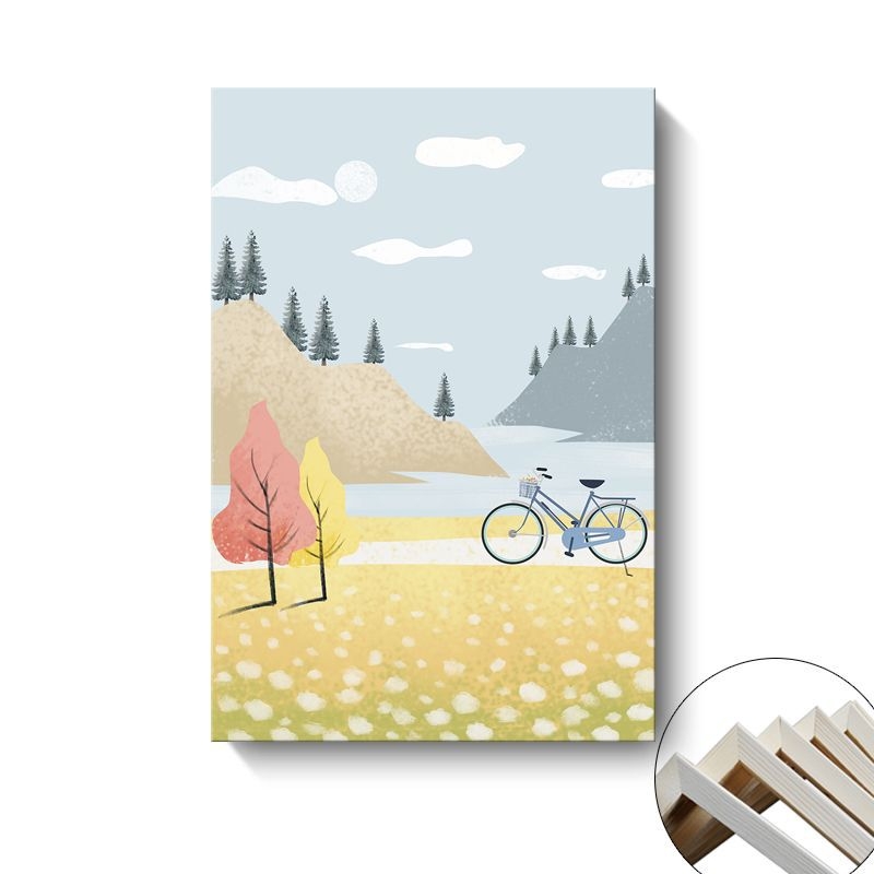 Platno zidna slika Painting Fort; pejzaž i crtani ilustracija; montaža: bez okvira, visi ili s okvirom; osnovni materijal: platno; proces bojenja sprejom