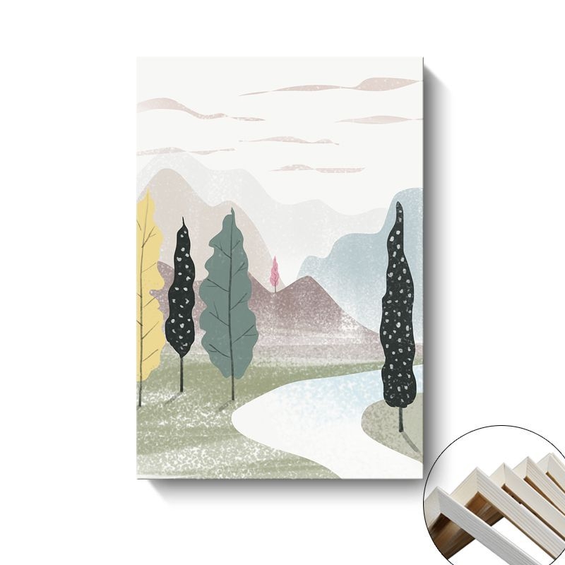 Platno zidna slika Painting Fort; pejzaž i crtani ilustracija; montaža: bez okvira, visi ili s okvirom; osnovni materijal: platno; proces bojenja sprejom