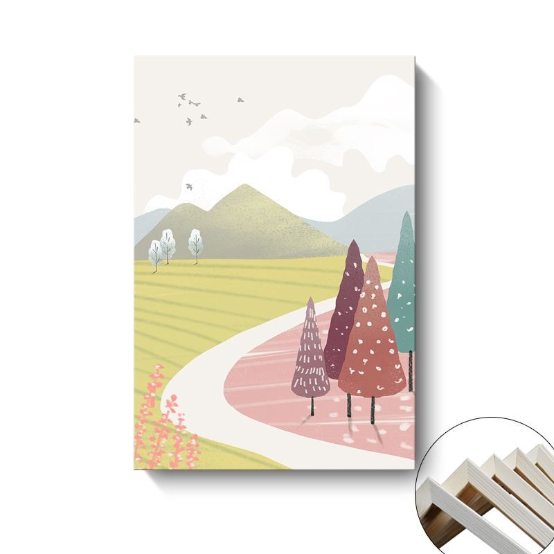 Platno zidna slika Painting Fort; pejzaž i crtani ilustracija; montaža: bez okvira, visi ili s okvirom; osnovni materijal: platno; proces bojenja sprejom
