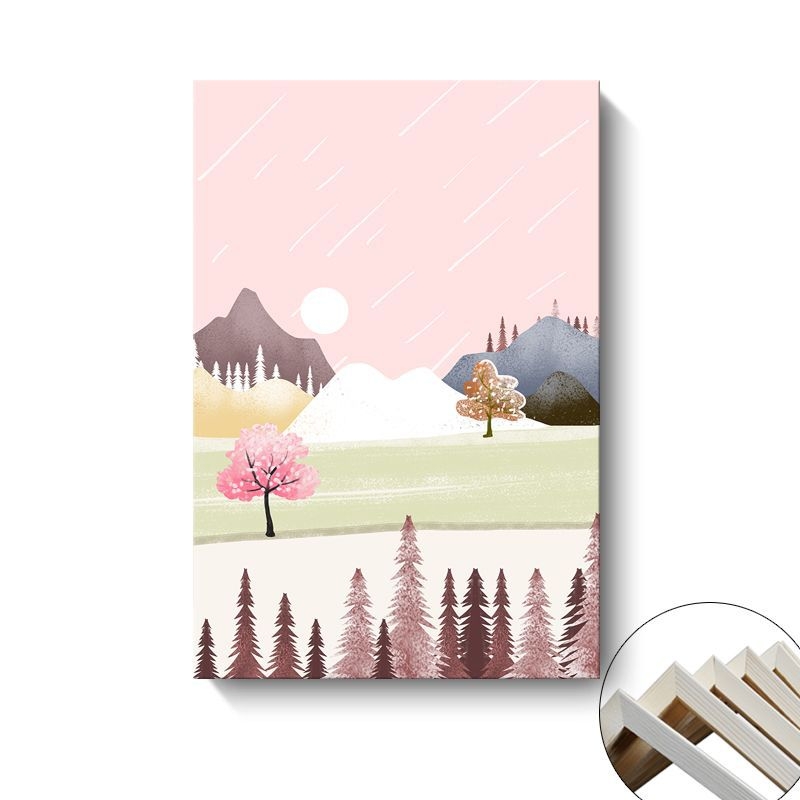 Platno zidna slika Painting Fort; pejzaž i crtani ilustracija; montaža: bez okvira, visi ili s okvirom; osnovni materijal: platno; proces bojenja sprejom