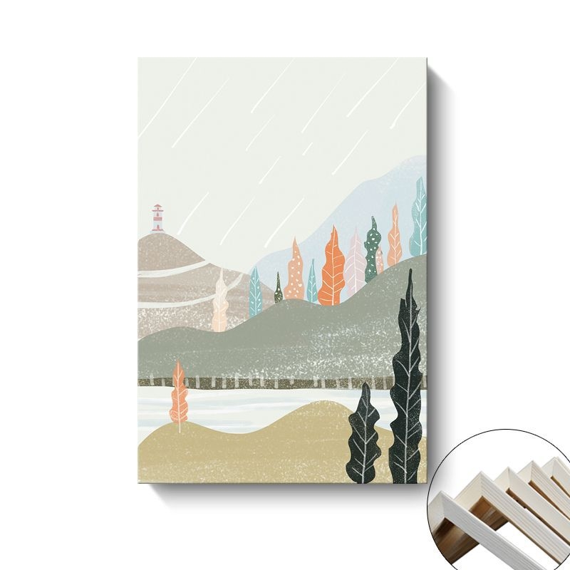 Platno zidna slika Painting Fort; pejzaž i crtani ilustracija; montaža: bez okvira, visi ili s okvirom; osnovni materijal: platno; proces bojenja sprejom