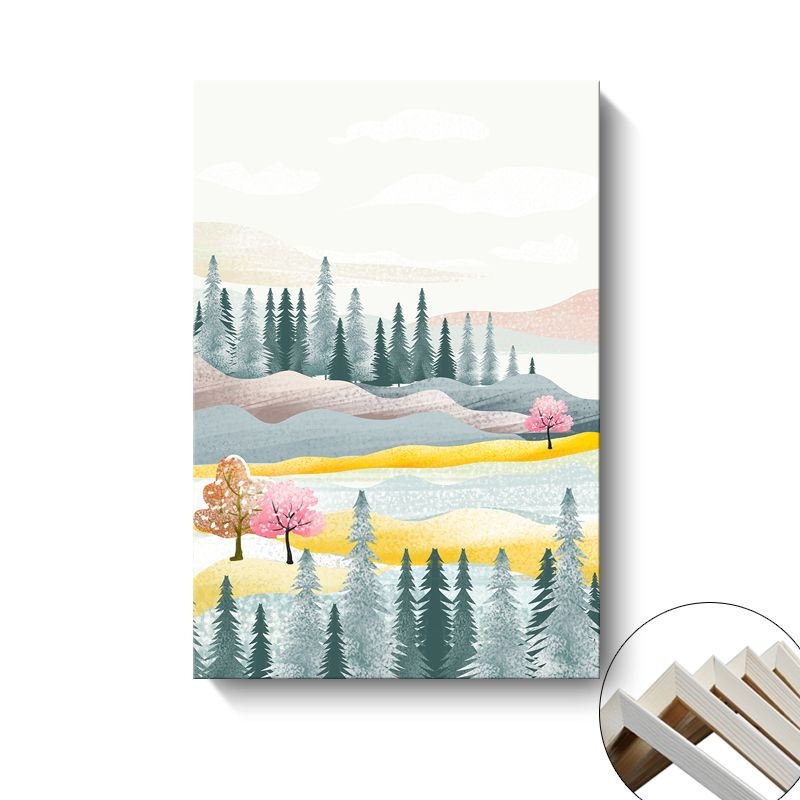 Platno zidna slika Painting Fort; pejzaž i crtani ilustracija; montaža: bez okvira, visi ili s okvirom; osnovni materijal: platno; proces bojenja sprejom