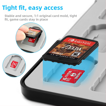 Cutie de stocare a cardurilor de joc Nintendo Switch 2 – magnetică, ABS + gel de silice, 64 32-in-1, compatibilă Switch 2/OLED/Switch/Lite, dimensiuni 17.5×13.5×2.4 cm, greutate 360 g