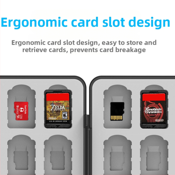 Cutie de stocare a cardurilor de joc Nintendo Switch 2 – magnetică, ABS + gel de silice, 64 32-in-1, compatibilă Switch 2/OLED/Switch/Lite, dimensiuni 17.5×13.5×2.4 cm, greutate 360 g