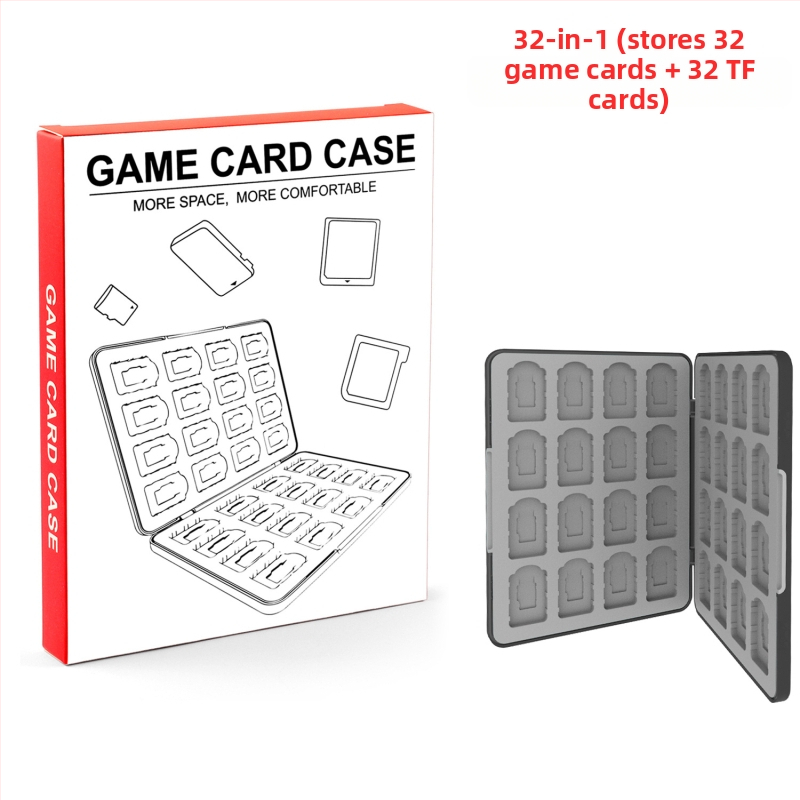 Cutie de stocare a cardurilor de joc Nintendo Switch 2 – magnetică, ABS + gel de silice, 64 32-in-1, compatibilă Switch 2/OLED/Switch/Lite, dimensiuni 17.5×13.5×2.4 cm, greutate 360 g