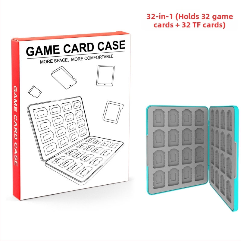 Cutie de stocare a cardurilor de joc Nintendo Switch 2 – magnetică, ABS + gel de silice, 64 32-in-1, compatibilă Switch 2/OLED/Switch/Lite, dimensiuni 17.5×13.5×2.4 cm, greutate 360 g