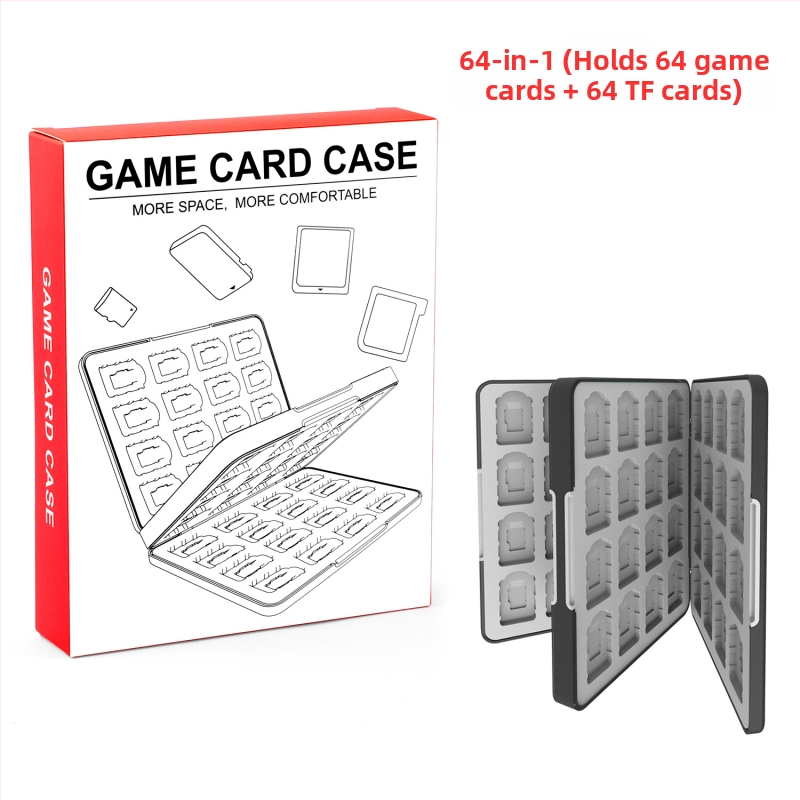 Cutie de stocare a cardurilor de joc Nintendo Switch 2 – magnetică, ABS + gel de silice, 64 32-in-1, compatibilă Switch 2/OLED/Switch/Lite, dimensiuni 17.5×13.5×2.4 cm, greutate 360 g