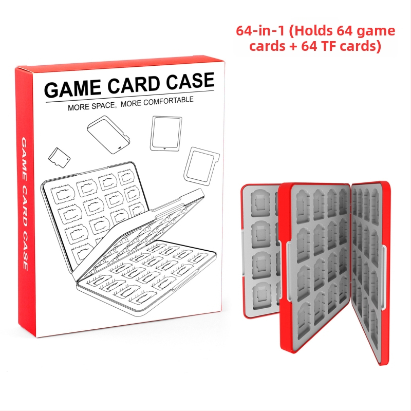 Cutie de stocare a cardurilor de joc Nintendo Switch 2 – magnetică, ABS + gel de silice, 64 32-in-1, compatibilă Switch 2/OLED/Switch/Lite, dimensiuni 17.5×13.5×2.4 cm, greutate 360 g