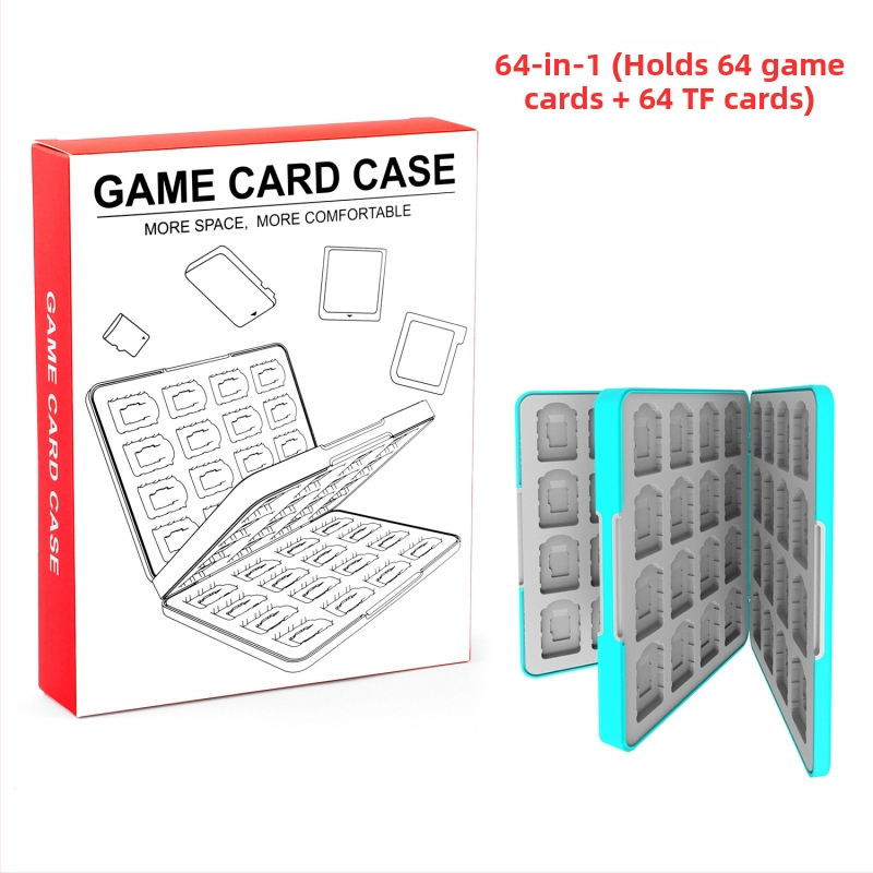 Cutie de stocare a cardurilor de joc Nintendo Switch 2 – magnetică, ABS + gel de silice, 64 32-in-1, compatibilă Switch 2/OLED/Switch/Lite, dimensiuni 17.5×13.5×2.4 cm, greutate 360 g