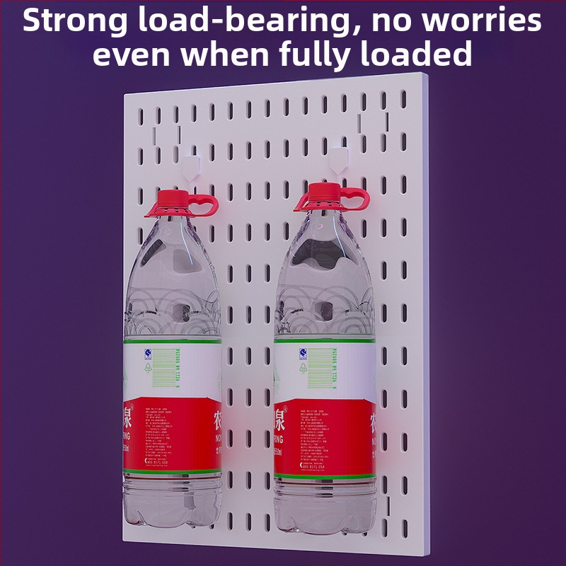 Perforovaná doska na stenu s háčikmi – bez vŕtania, 1 vrstva, viacúčelové skladovanie, balenie 20 ks