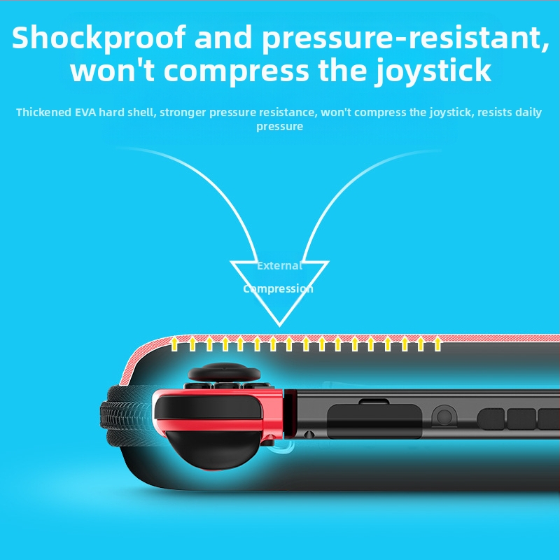 Чанта за съхранение за Nintendo Switch OLED със твърд корпус, EVA+PU материал, шиена изработка, карикатурен принт с градиент, съвместима със Switch OLED