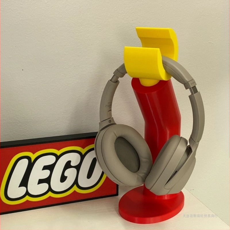 Βάση ακουστικών συμβατή με LEGO-style headset, πίσω τοποθέτηση, βύσμα L-σχήματος, ασύρματα ακουστικά, απλό ράφι γραφείου