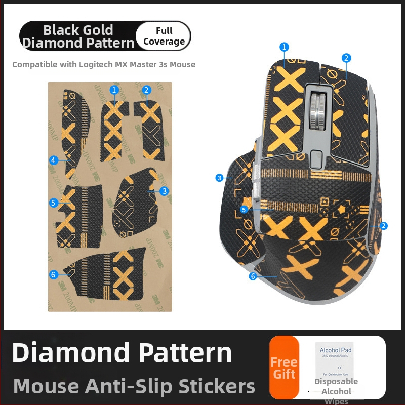 MX Master3s подложка за мишка – антиплъзгаща се, абсорбираща пот, износоустойчива, корозионоустойчива (Съвместим с Logitech MX Master3s)