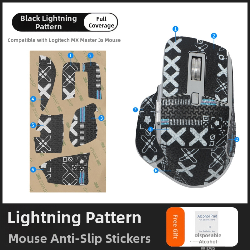 MX Master3s подложка за мишка – антиплъзгаща се, абсорбираща пот, износоустойчива, корозионоустойчива (Съвместим с Logitech MX Master3s)