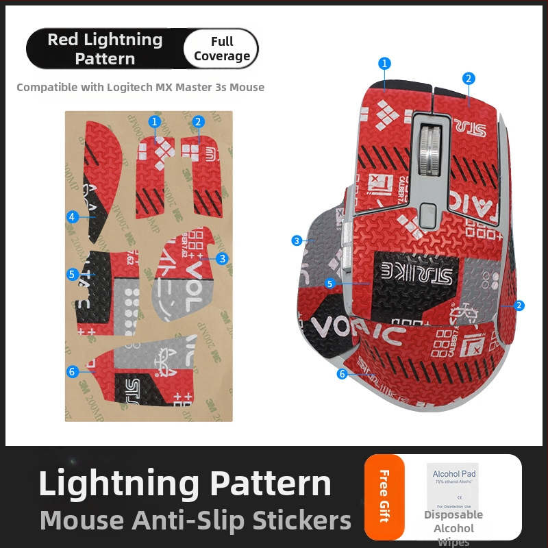 MX Master3s подложка за мишка – антиплъзгаща се, абсорбираща пот, износоустойчива, корозионоустойчива (Съвместим с Logitech MX Master3s)