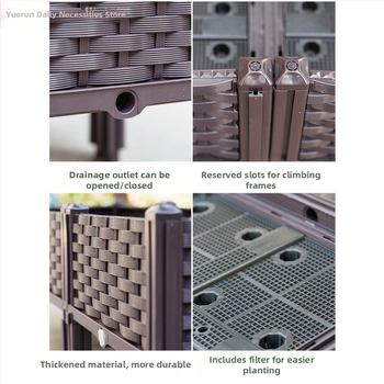 Γλάστρα για φυτά - πλαστική, επιδαπέδια, αγροτικού στυλ, για οικιακή κηπουρική