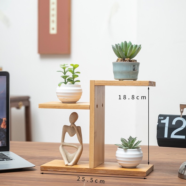 Πολυεπίπελο ράφι φυτών από μπαμπού για επιτραπέζιο — μοντέρνο και μινιμαλιστικό στυλ; πολυλειτουργικό; προσαρμοσμένα δείγματα