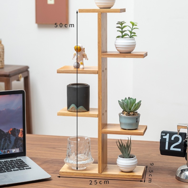 Πολυεπίπελο ράφι φυτών από μπαμπού για επιτραπέζιο — μοντέρνο και μινιμαλιστικό στυλ; πολυλειτουργικό; προσαρμοσμένα δείγματα