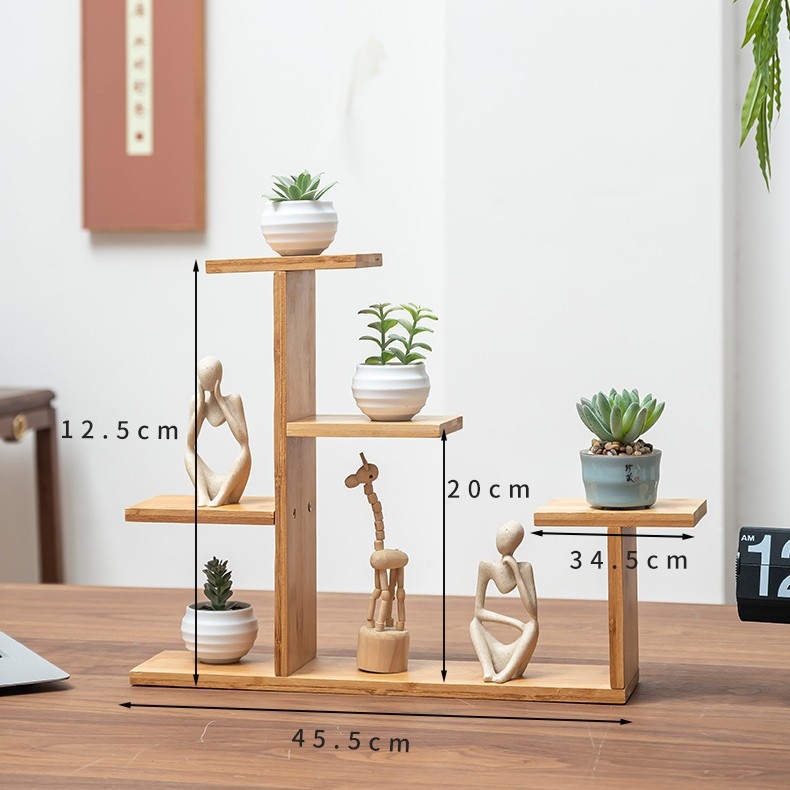 Πολυεπίπελο ράφι φυτών από μπαμπού για επιτραπέζιο — μοντέρνο και μινιμαλιστικό στυλ; πολυλειτουργικό; προσαρμοσμένα δείγματα