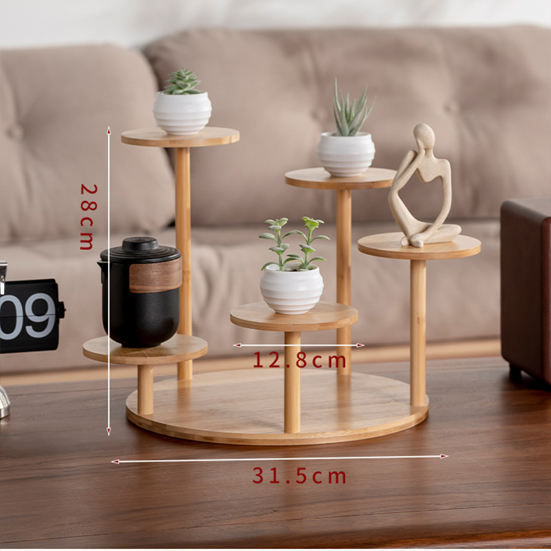 Πολυεπίπελο ράφι φυτών από μπαμπού για επιτραπέζιο — μοντέρνο και μινιμαλιστικό στυλ; πολυλειτουργικό; προσαρμοσμένα δείγματα