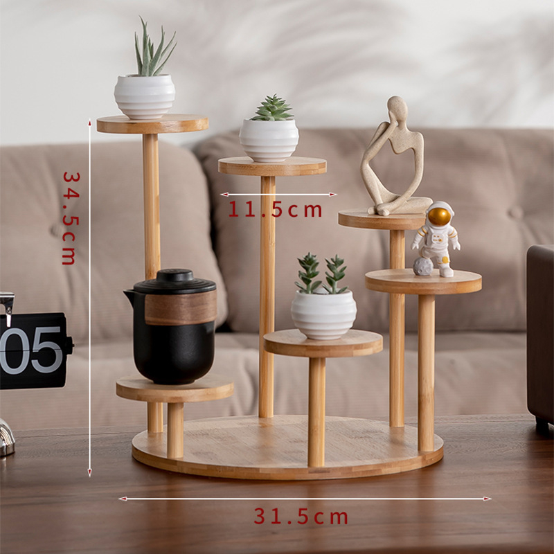 Πολυεπίπελο ράφι φυτών από μπαμπού για επιτραπέζιο — μοντέρνο και μινιμαλιστικό στυλ; πολυλειτουργικό; προσαρμοσμένα δείγματα