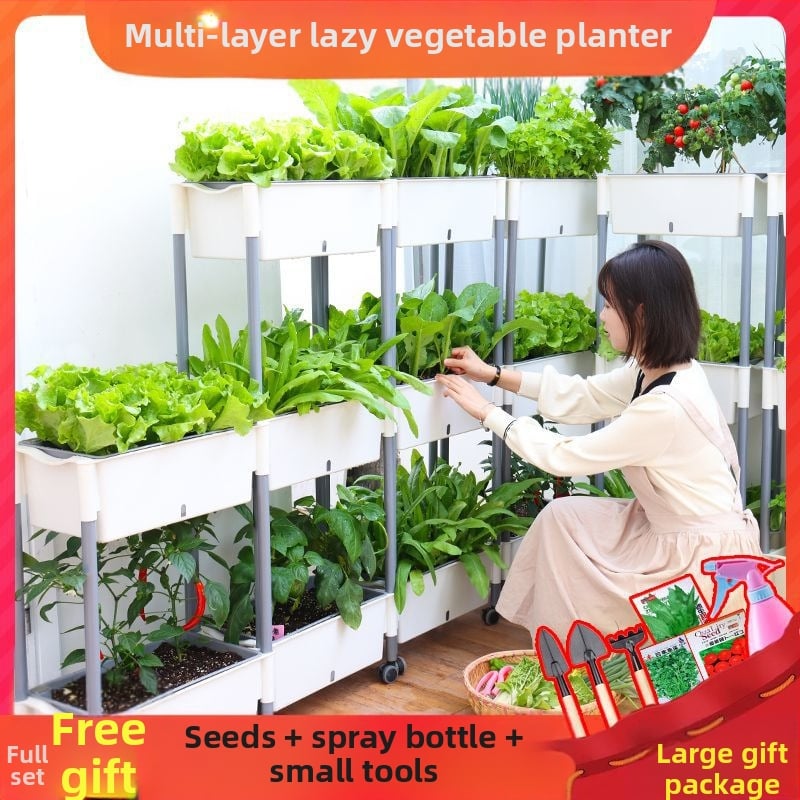 Plastični pravokutni cvjetni lonac za kućno vrtlarenje, postavljanje na pod