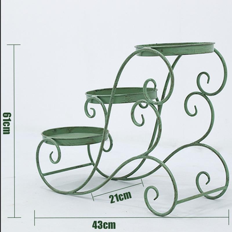 Σφυρήλατη βάση γλαστρών από σίδηρο, ρετρό σχεδίαση για δάπεδο, modular σχεδίαση, έως έξι επίπεδα