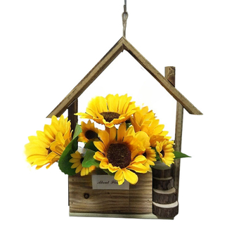 Ξύλινο κρεμαστό γλαστράκι τοίχου σε ευρωπαϊκό στυλ, χειροποίητο με χαρακτική