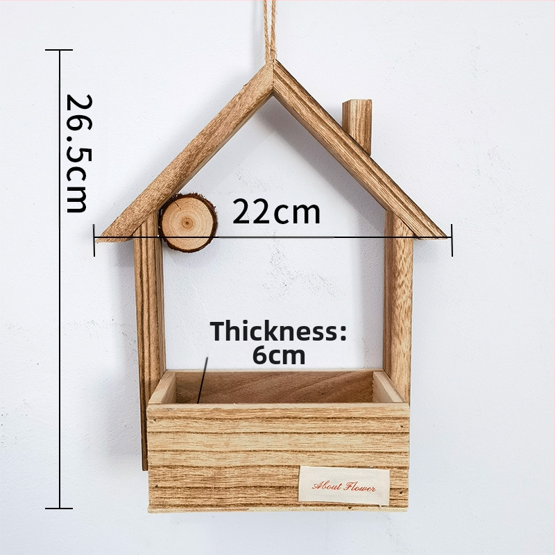 Ghiveci de perete din lemn în stil european, realizat manual, gravat