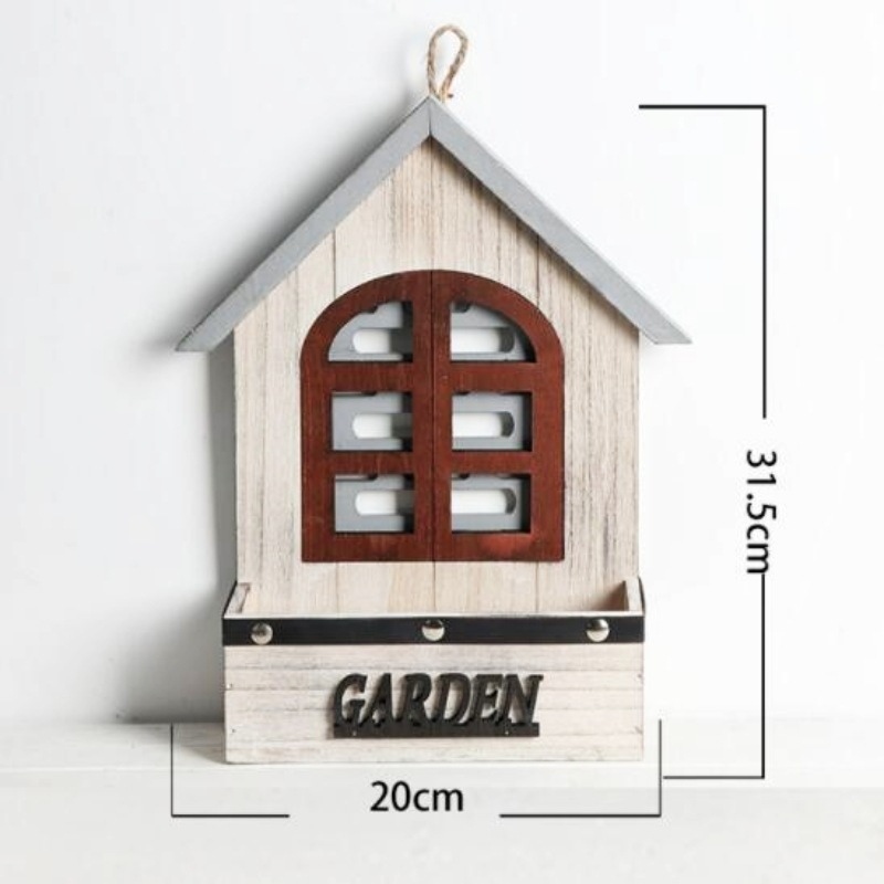 Ghiveci de perete din lemn în stil european, realizat manual, gravat
