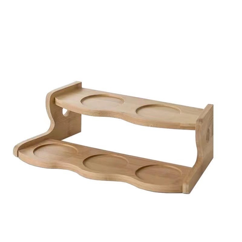 Επιτραπέζιο μπαμπού ράφι φυτών για παχύφυτα — Πολυεπίπεδο ξύλινο ράφι γλαστών, μοντέρνο μινιμαλιστικό στυλ, εύκολη συναρμολόγηση