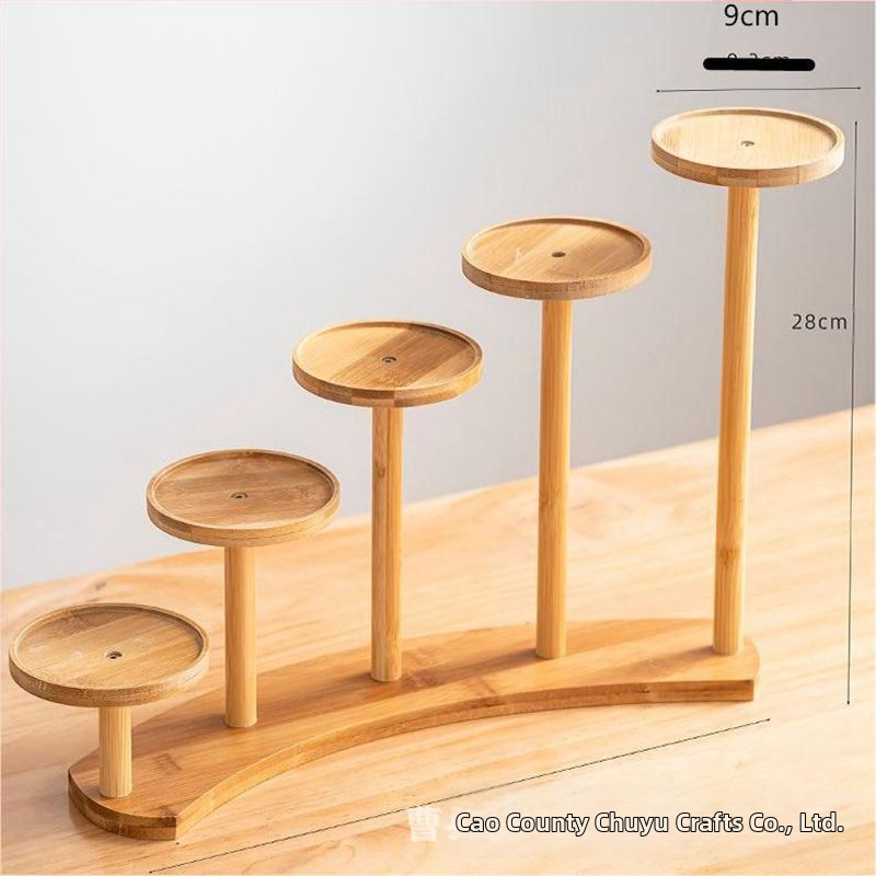 Επιτραπέζιο μπαμπού ράφι φυτών για παχύφυτα — Πολυεπίπεδο ξύλινο ράφι γλαστών, μοντέρνο μινιμαλιστικό στυλ, εύκολη συναρμολόγηση