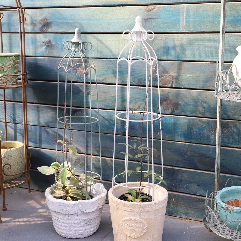 Mini kovano željezna saksija s penjačkom mrežom za kućni vrt, podna verzija, jednostavan stil