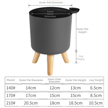 Πλαστική γλάστρα με μοντέρνο μινιμαλιστικό σχεδιασμό, ανθεκτική και σταθερή, αντοχή στη διάβρωση, εξοικονόμηση νερού, κατάλληλη για γραφείο, ξενοδοχείο και οικιακή διακόσμηση, επιτραπέζια ή όρθια χρήση, μάρκα AIXY