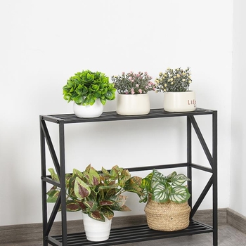 Μεταλλική βάση για λουλούδια δύο επιπέδων για παράθυρο – στενή, επιδαπέδια, για εσωτερική κηπουρική, απλό στυλ