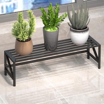 Μεταλλική βάση για λουλούδια δύο επιπέδων για παράθυρο – στενή, επιδαπέδια, για εσωτερική κηπουρική, απλό στυλ