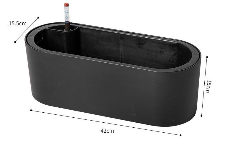 Plastična posuda za cvijeće, injekcijski oblikovana, s završnim premazom pečenim lakom, za stolnu i podnu uporabu