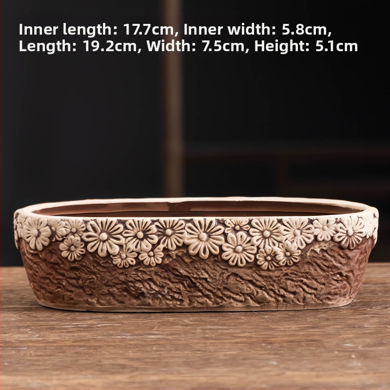 Ghiveci ceramic pentru suculente, respirabil, durabil, pentru birou și casă, stil simplu