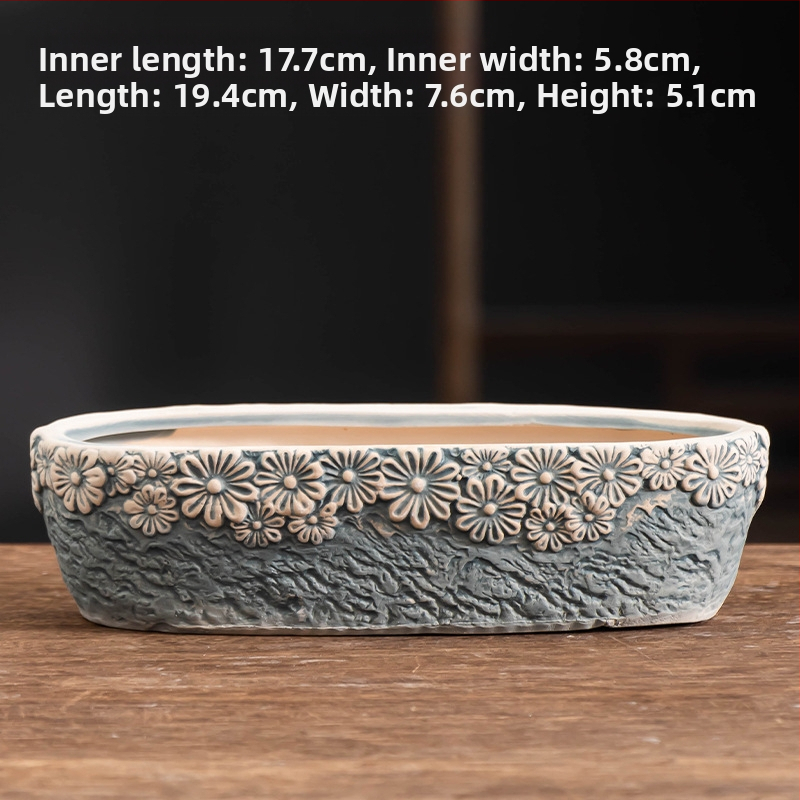 Ghiveci ceramic pentru suculente, respirabil, durabil, pentru birou și casă, stil simplu