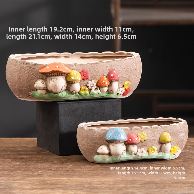 Ghiveci ceramic pentru suculente, respirabil, durabil, pentru birou și casă, stil simplu