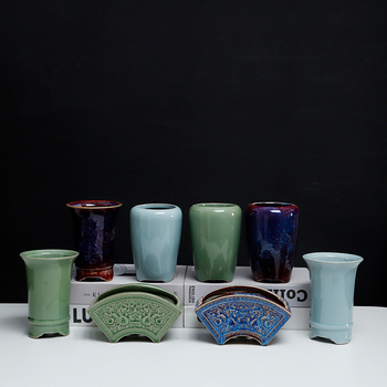 Κεραμική γλάστρα για επιφάνεια εργασίας, συνδυασμένος σχεδιασμός, κατάλληλη για διακόσμηση σπιτιού, οικιακή κηπουρική και κήπο μπαλκονιού.