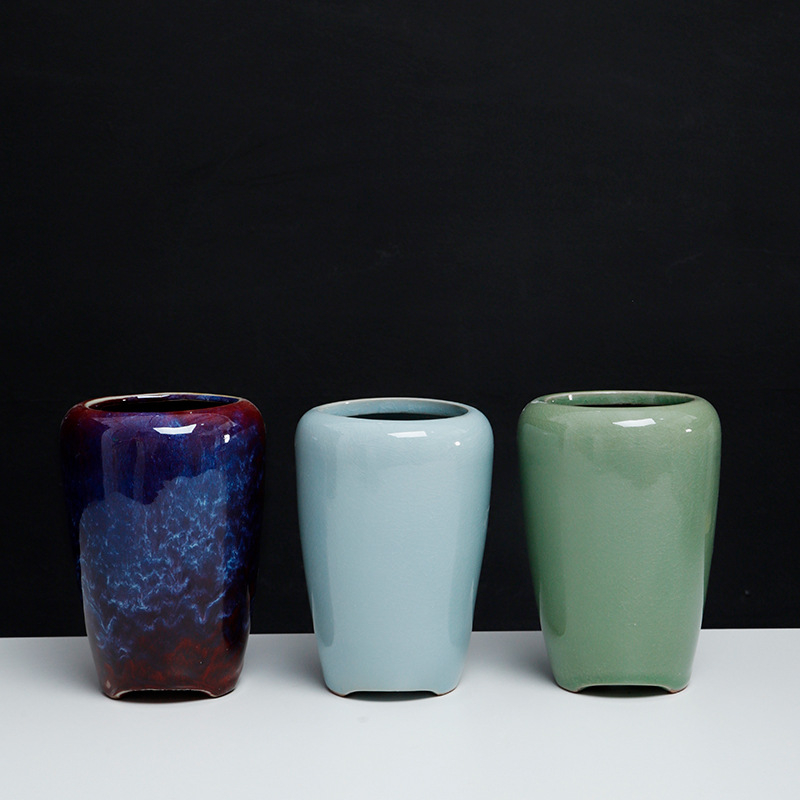 Κεραμική γλάστρα για επιφάνεια εργασίας, συνδυασμένος σχεδιασμός, κατάλληλη για διακόσμηση σπιτιού, οικιακή κηπουρική και κήπο μπαλκονιού.