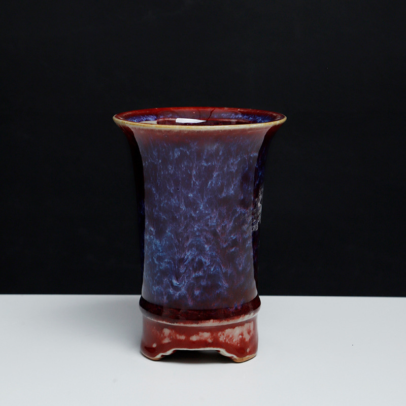 Κεραμική γλάστρα για επιφάνεια εργασίας, συνδυασμένος σχεδιασμός, κατάλληλη για διακόσμηση σπιτιού, οικιακή κηπουρική και κήπο μπαλκονιού.