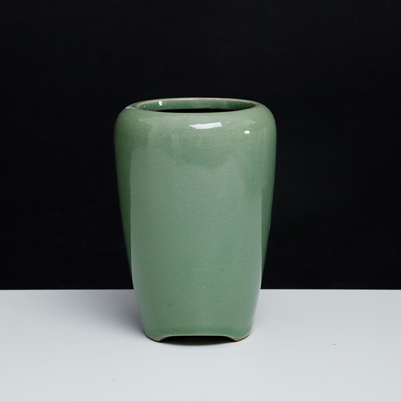 Κεραμική γλάστρα για επιφάνεια εργασίας, συνδυασμένος σχεδιασμός, κατάλληλη για διακόσμηση σπιτιού, οικιακή κηπουρική και κήπο μπαλκονιού.