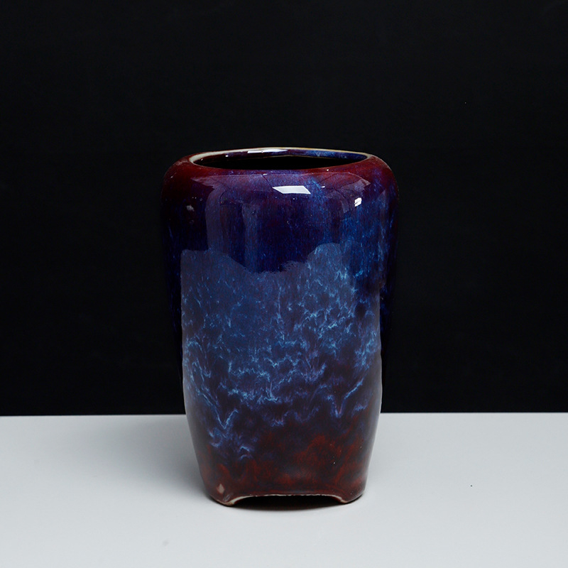 Κεραμική γλάστρα για επιφάνεια εργασίας, συνδυασμένος σχεδιασμός, κατάλληλη για διακόσμηση σπιτιού, οικιακή κηπουρική και κήπο μπαλκονιού.