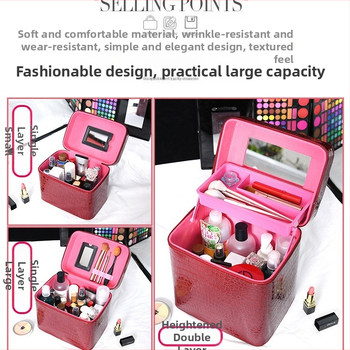 Козметична чанта за домашно съхранение, PU кожа; подплата полиестер; унисекс; преносима