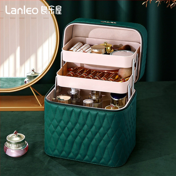Κουτί αποθήκευσης μακιγιάζ με μεγάλο χώρο, PVC, φερμουάρ, κλειδαριά, αδιάβροχο, βάρος 1,1 кг