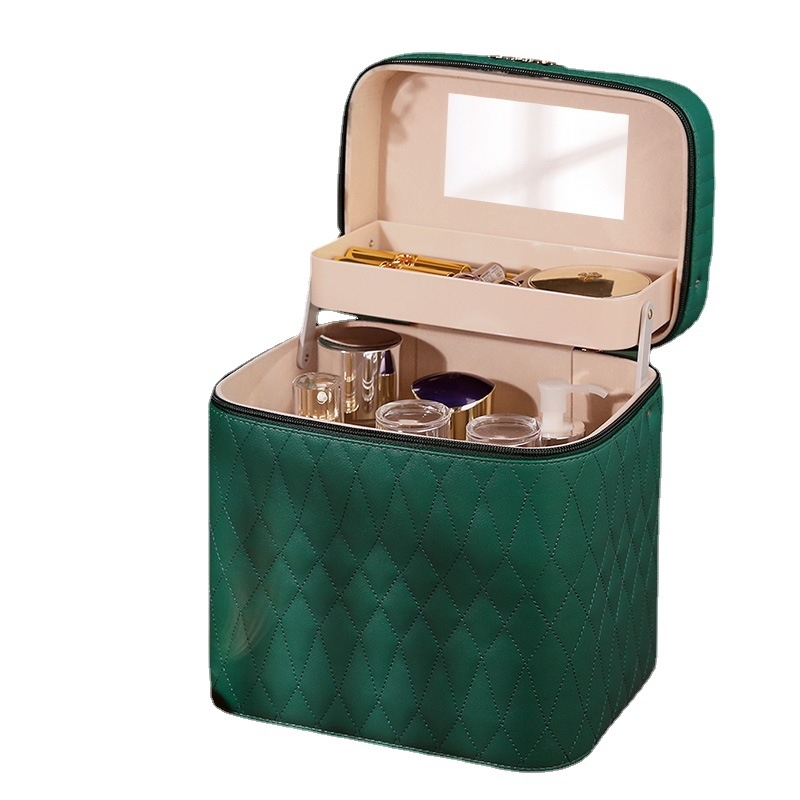 Kutija za šminku PVC-a s velikim kapacitetom, zatvarač, brava, vodootporna, težina 1,1 kg