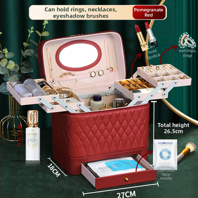 Kutija za šminku PVC-a s velikim kapacitetom, zatvarač, brava, vodootporna, težina 1,1 kg